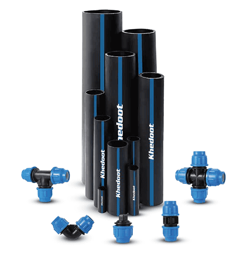Durable HDPE Pipes by Khedut Irrigation.